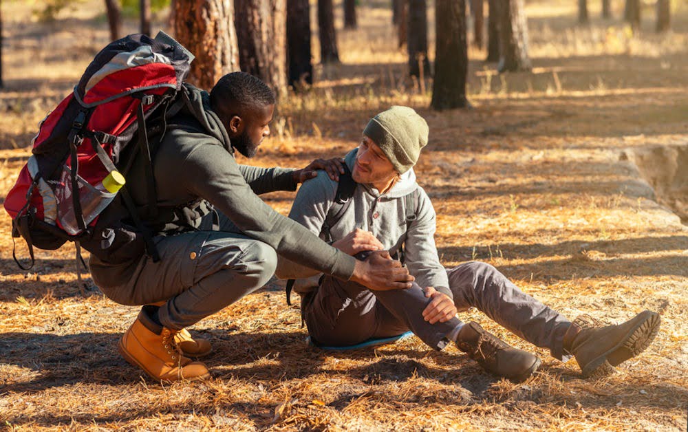 two men in hiking therapy