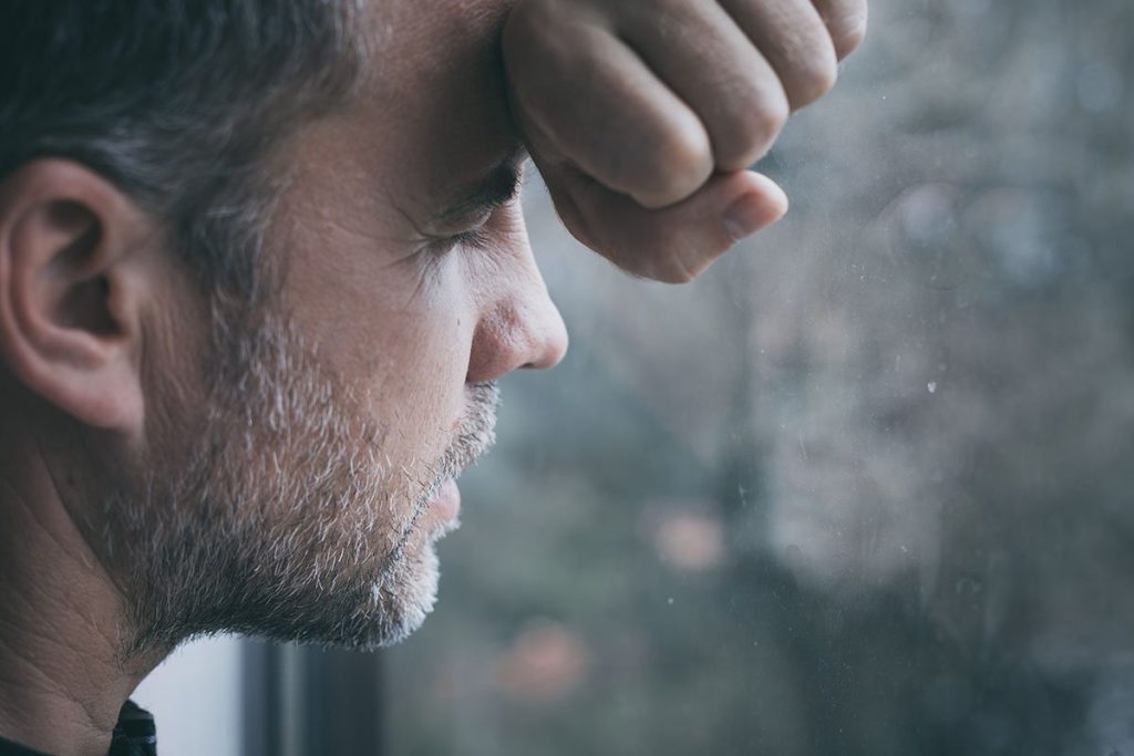 Individual showing signs of alcohol-related dementia