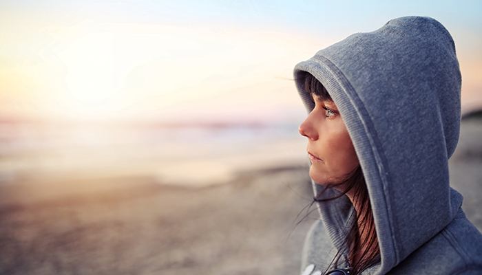 Depressed woman struggling due to opioid addiction