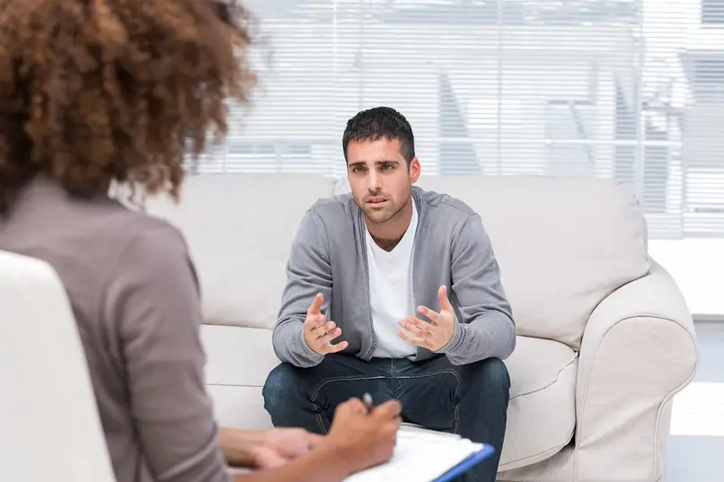Man talking to therapist about Flakka vs Meth