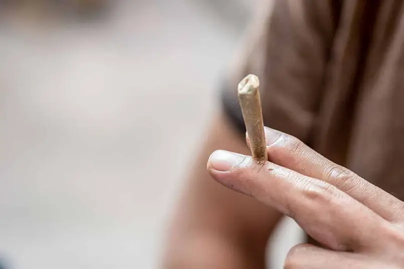 a photo of a marijuana cigarette.