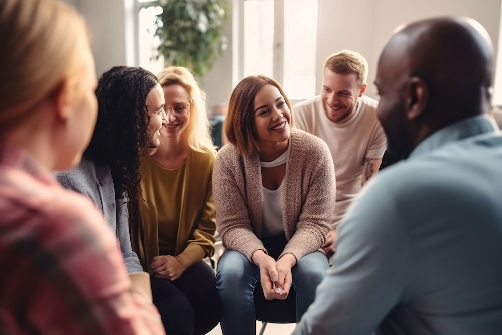 Group session discussing false memory OCD