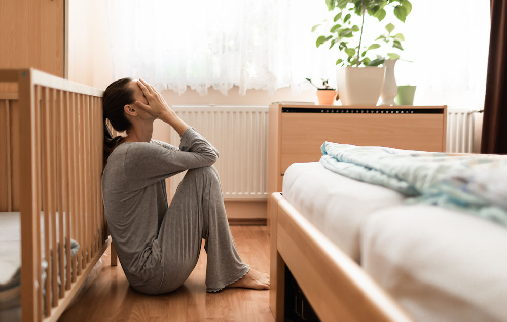 a woman with postpartum depression 
