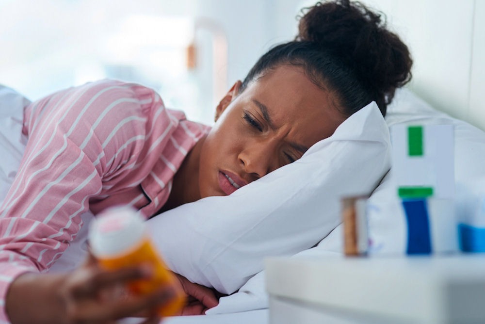 A woman affected by mixing anxiety medication and alcohol