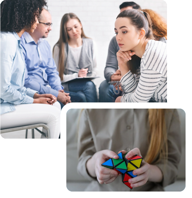 therapist guiding patient through cognitive behavioral therapy Portland