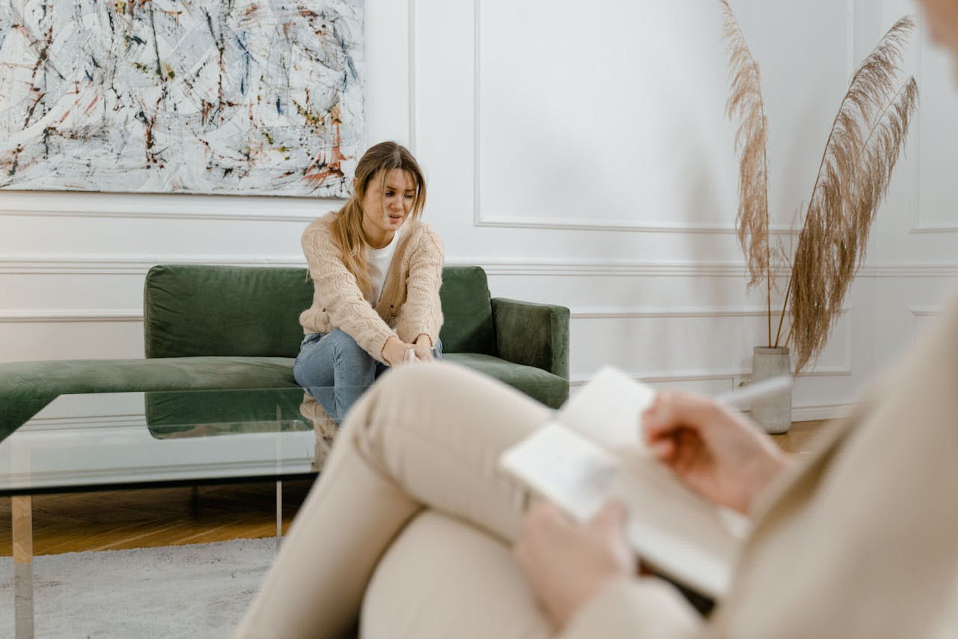 girl interviewed by therapist on life after rehab recovery