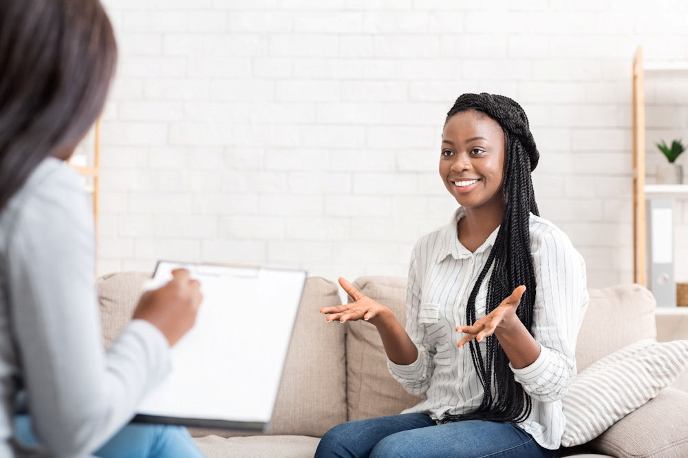a woman in therapy